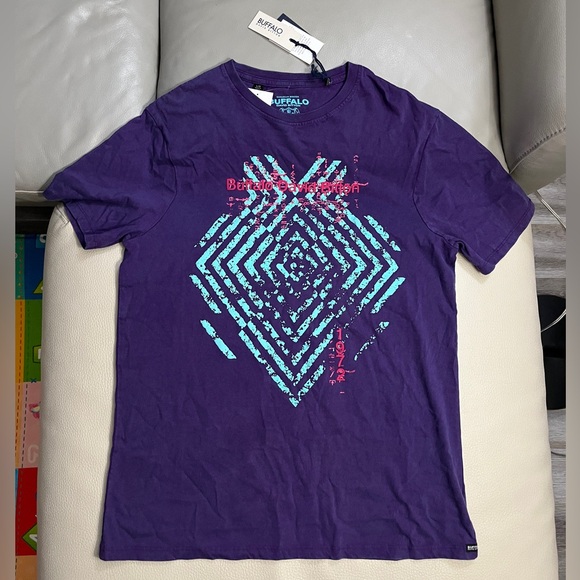 NWT - Buffalo David Bitton Men’s Tabiss Acid Wash T Shirt - Size L - Picture 4 of 8